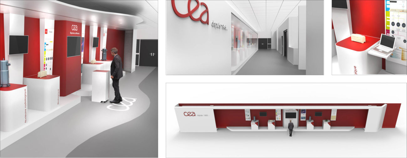 CEA, Création d’un espace d’accueil et de présentation des activités du site - Axena Ergonomie et Design d'espaces