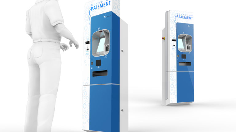 Cap Monétique, EAS, Borne de paiement pour portique de lavage automatique, Axena Design Produits grand public