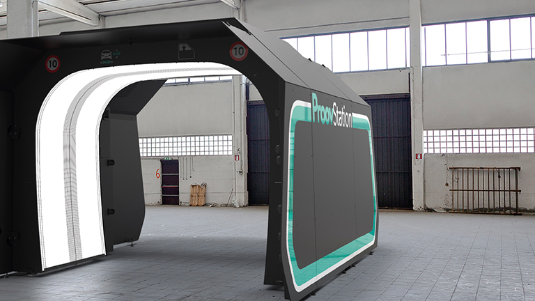 PROOVSTATION. Portique d’inspection automobile, Design Axena