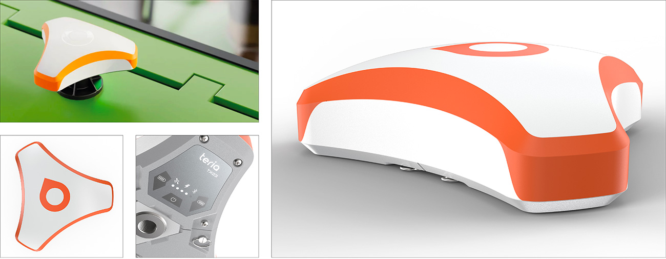 TERIA. Récepteur GNSS PYX et dispositif de guidage d’engins DELTO, Design Axena TERIA. Récepteur GNSS PYX et dispositif de guidage d’engins DELTO, Design Axena