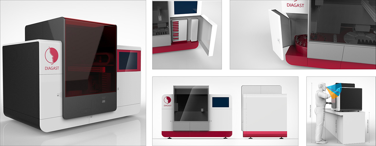 DIAGAST, Automate d’analyses de sang. Design Axena